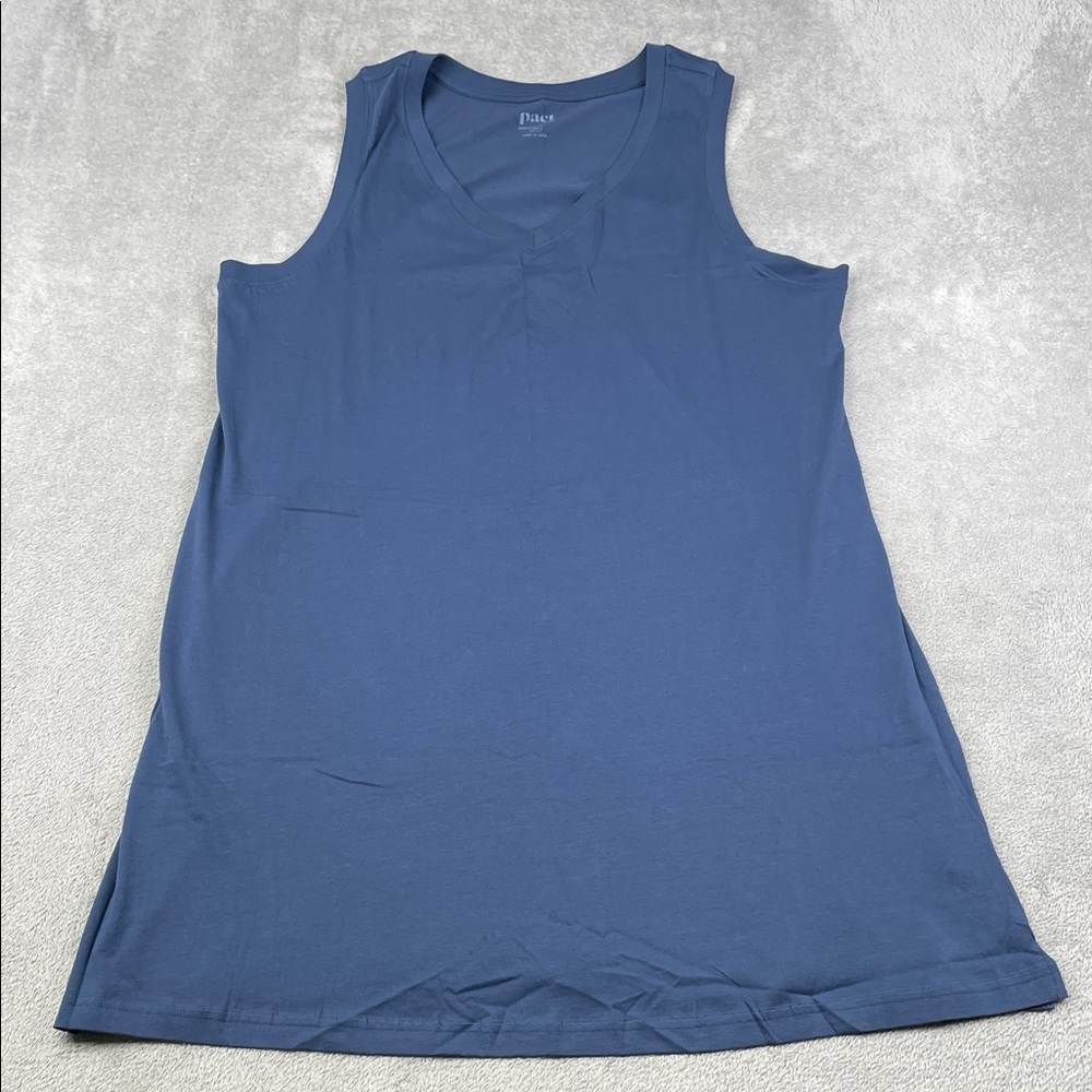 NEW PACT XL 100% Organic Cotton French‎ Navy Blue Softspun A Line Tank Dress